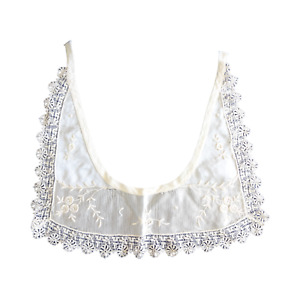 Antique White Silk Lace And Embroidery Collar