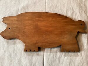Vintage Primitive Wooden Pig Cutting Board Folk Art