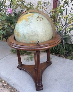 Vintage Replogle 16 Floor Globe World Classic Series With Wood Stand