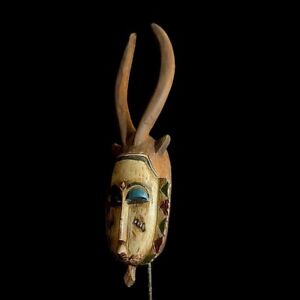 African Masks Antiques Tribal Face Vintage Carved Wood Hanging Guro Masks 9970