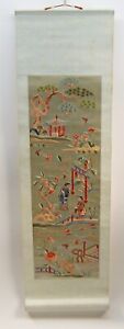 Vintage Silk Rice Paper Chinese Scroll Tapestry
