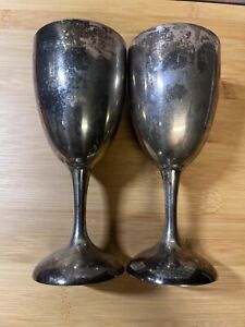 Wine Goblets Made By International Silver Co Lot Of 2