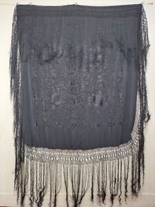 Vintage Gorgeous Chinese Silk Embroidery Needlework Piano Shawl Fringes Itm919