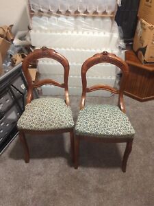 Two Antique Style Balloon Back Chairs Fruit Parlor Chairs Unspecified Date