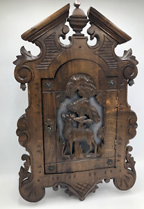 Antique German Black Forest Apothecary Cabinet Early 1900 S Woodwork Deer