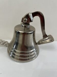 Chrome Plated Cast Aluminum Ship S Bell 7 4 3 4 Nautical Hanging Wall Decor New