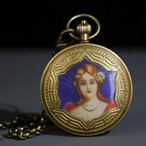 Chinese Copper Exquisite Brass Handmade Mechanical Pocket Watch 10130