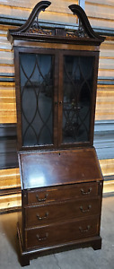Baker Furniture Crossbanded Mahogany Secretary Bookcase