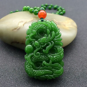 China S Natural Hand Carved Jade Dragon Pendant Agate Necklace
