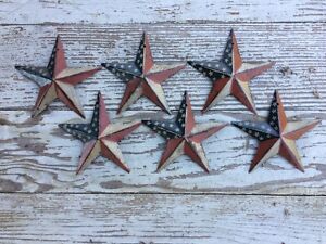  Set Of 6 Antiqued Patriotic Americana Barn Stars Star 3 5 American Flag