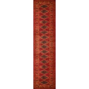 Handmade Runner Wool Rug Royal Red 2 5x10 Feet Luxury Hand Knotted Indian Art