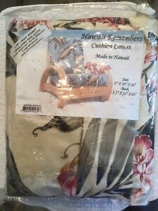 New Barkcloth Zippered Cushion Covers For Vintage Rattan Frankl Style Chair