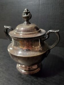 Vintage Poole Silver Plate Epns 2027 Sugar Bowl With Lid