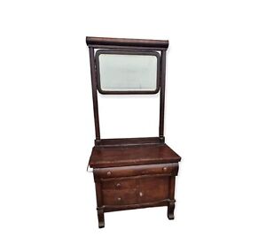 Early 20th Century Antique Vintage Washstand Dresser Vanity With Shaving Mirror