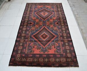 4 X 7 3 Ft Handmade Vintage Afghan Tribal Baluchi Wool Area Rug 4x6 Persian Rug