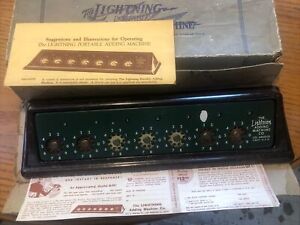 The Lightning Portable Adding Machine Portable Paperwork Mechanical Vintage