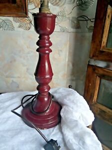 Antique Collectible Wooden Hand Carved Light Lamp Stand Bakelite Pin Switch