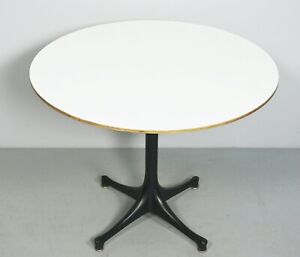 Mid Century Pedestal Coffee Table Herman Miller Nelson Eames Black White