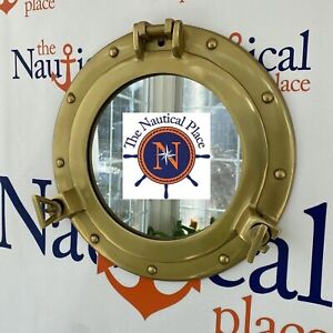 11 Antique Brass Finish Porthole Mirror Nautical Wall Decor Working Port Hole
