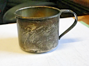 Antique Sterling Silver Mug Handled Child S Cup No Mono 53 9 Grams