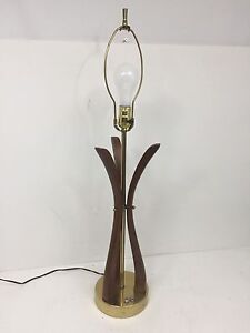 Vintage Danish Modern Lamp Wood Eames Era Mid Century Modernism