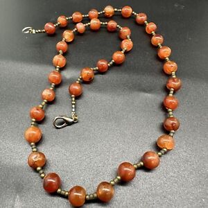 Vintage Carnelian Agate Old Trade Jewelry Beads Necklace