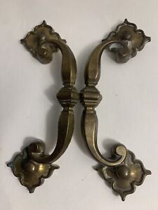 2 Matching Antique Brass Bronze Drawer Pulls 3 Centers Kbc 1 N3647