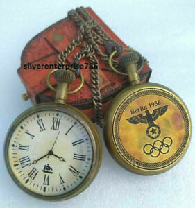 Antique Brass Pocket Watch Berlin 1936 Watch Gift For Men Olympic Gift 