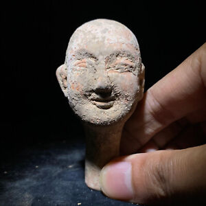 Old Ancient China Tang Sancai Pottery Dynasty Hu Figure Man Head Statue