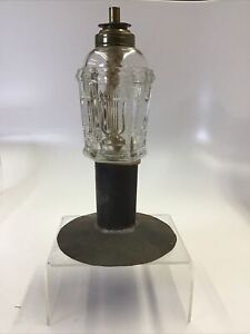 Rare Antique Early Primitive Tin Handmade Make Do Metal Whale Oil Lamp 8 5 