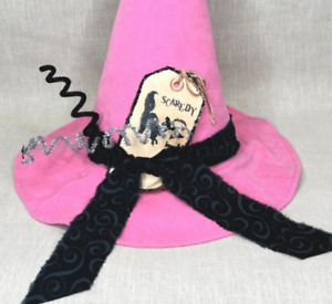 Halloween Witch Hat Primitive Shabby Chic Large 17 Tall Handmade Table Decor