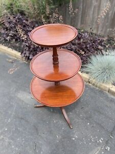 Vintage Mahogany 3 Tier Dumbwaiter Table Claw Ft By H L Hubbell Grand Rapids Mi