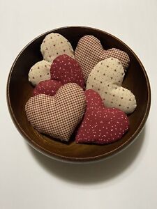 Country Home Decor 6 Rustic Red Hearts Bowl Fillers Handmade Valentine Gifts