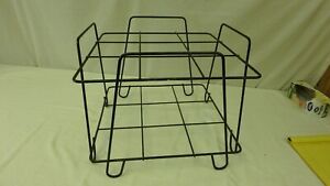 Mid Century Modern Atomic Wire Metal Tv Stand Black Record Plant End Table 60s