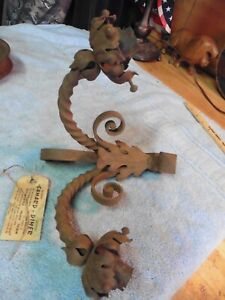 Antique 1900 Sconce Wrought Iron Made France Twisted Gothic Steampunk