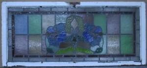 Victorian English Leaded Stained Glass Window Abstract Transom 46 1 4 X 20 1 2 