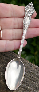 Antique 1902 Mechanics Sterling Silver Teaspoon In Lily Pattern