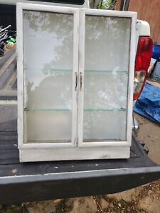 Antique General Store Countertop Glass Wood Display Cabinet Case