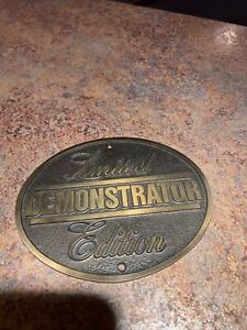 Vintage Old Industrial Brass Plaque Sign Demonstrator Limited Edition Rare