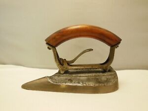 Antique Rare Pat 1895 Gh Ober Special Sleeve Sad Iron Removeable Wood Handle