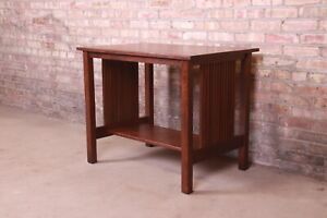 Early Gustav Stickley Mission Oak Arts Crafts Library Table Or Writing Desk