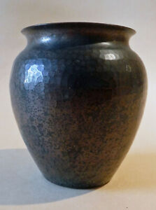 Antique Roycroft Hammered Copper Vase Urn Arts Crafts Middle Mark 1910