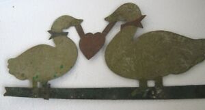 Vintage Iron Two Romancing Ducks With Heart Weathervane Weather Vane 