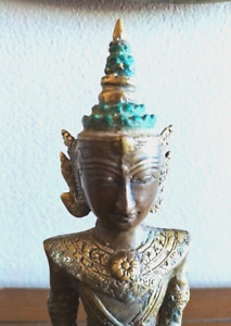 Vintage Bronze Thai Praying Buddha Statue