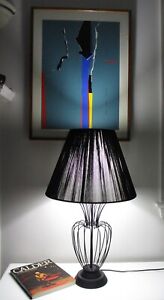 Vintage Mid Century Modern Wire Table Lamp Eames Tony Paul Ferris Shacknove Era