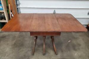 Mid Century Clawfoot Dining Table Wooden Drop Down Sides