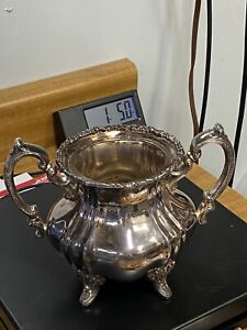 Vintage Lancaster Rose 400 By Poole Epns Coffee Creamer Silver Plates Serving