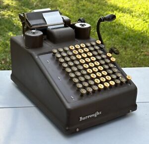 Vintage Burroughs Adding Machine W Hand Crank
