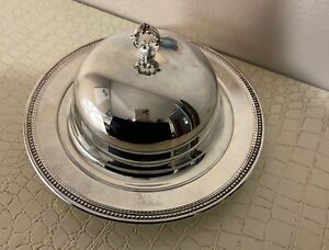 Silver Plated Round Vintage Butter Dish W A Rogers By Oneida See Photos