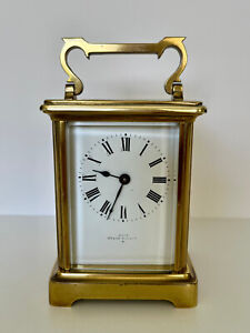 Antique Brass Carriage Clock Excellent Condition C 1900 Includes Key